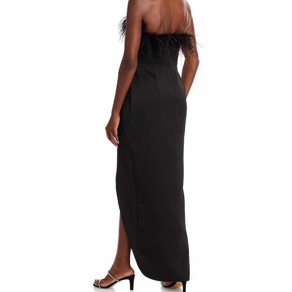 Aidan Mattox Strapless Feather Dress (6) - Picture 4 of 11